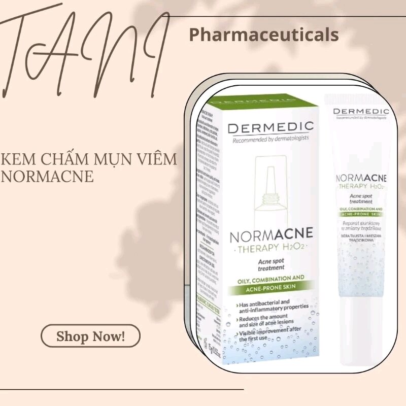 kem chấm mụn viêm, giảm mụn đầu đen  Dermedic Normacne Acne Spot Treatment