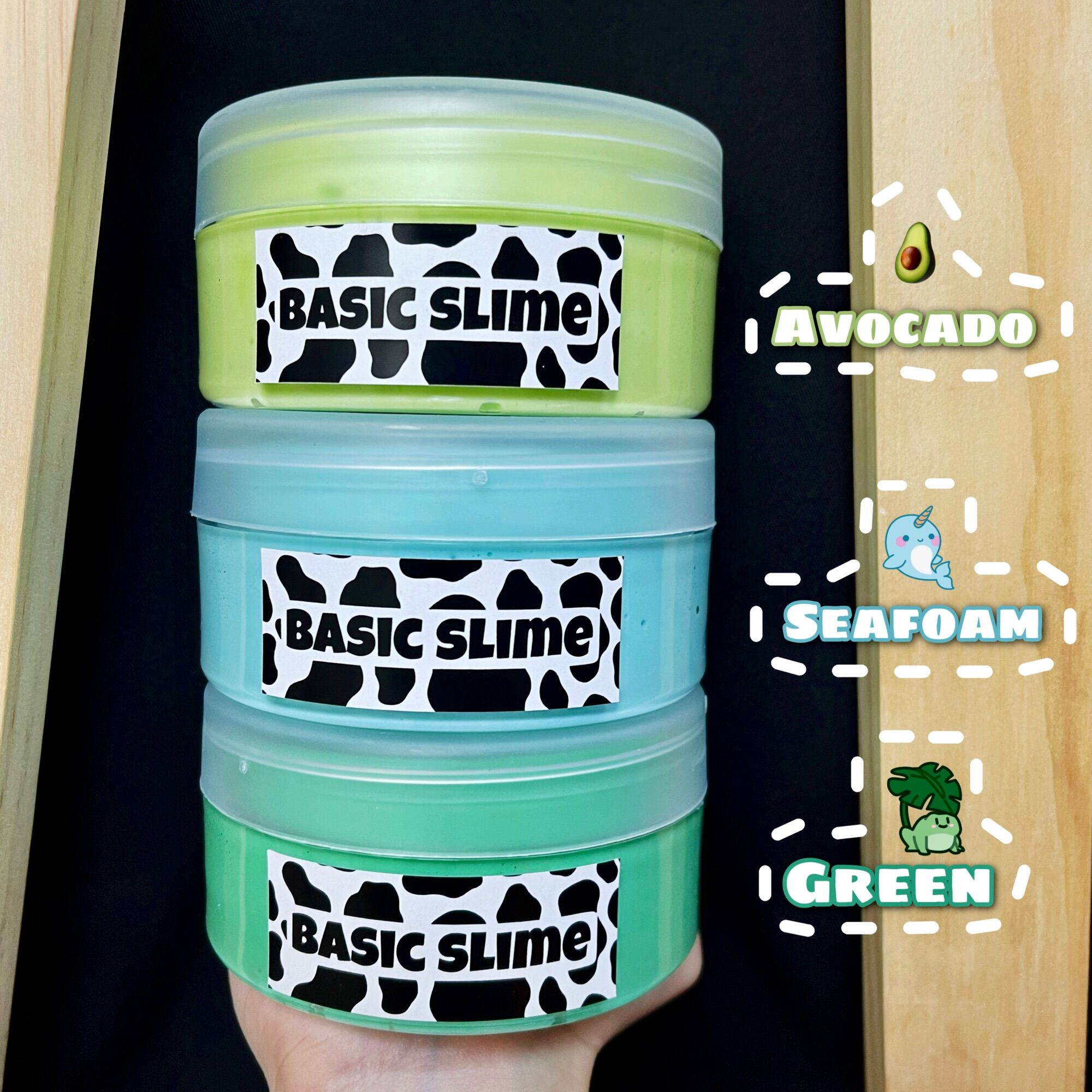 Basic slime tone xanh lá - tặng kèm cốm & charm