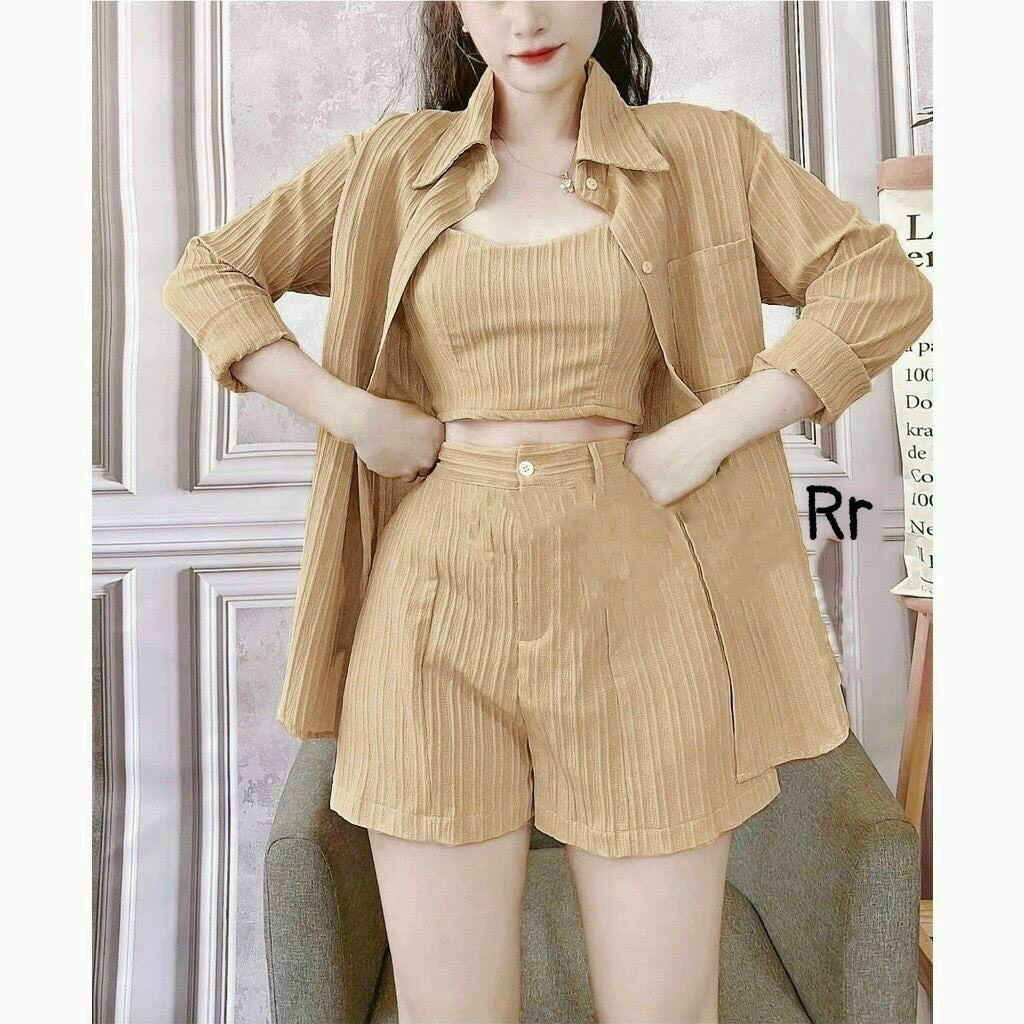 sét 3 món vải đũi xước mềm mịn