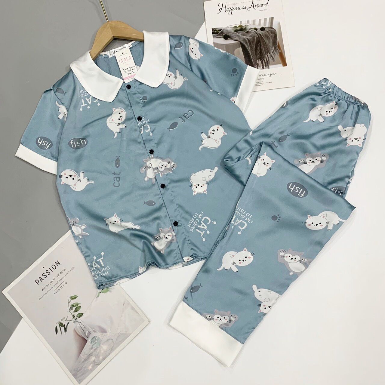 Bộ Pyjama lụa Latin cao cấp , bộ ngủ lụa loại 1 có size