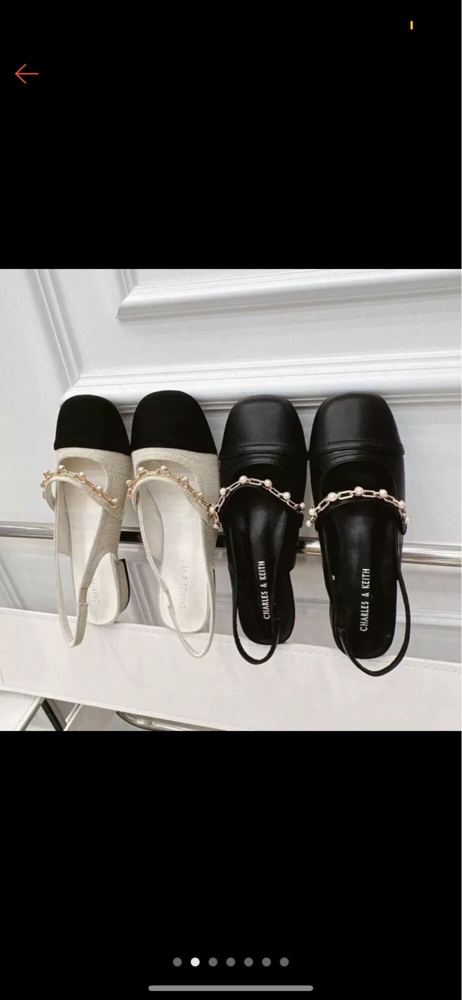 Giày bệt nữ bít mũi hở gót gót 2cm quai ngang xích ngoc