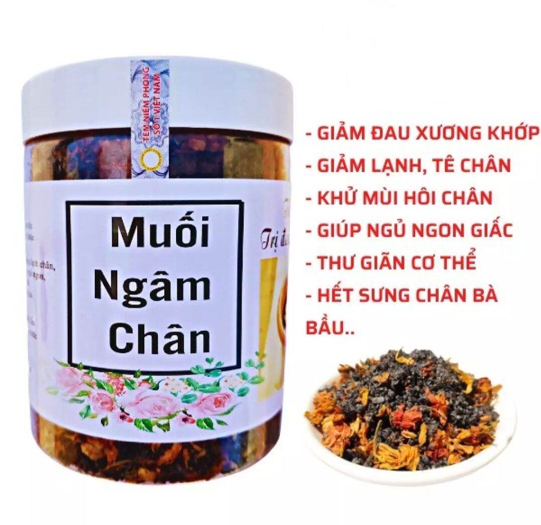 1hộp 500g Muối ngâm chân thảo dược khử mùi hôi, làm ấm cơ thể