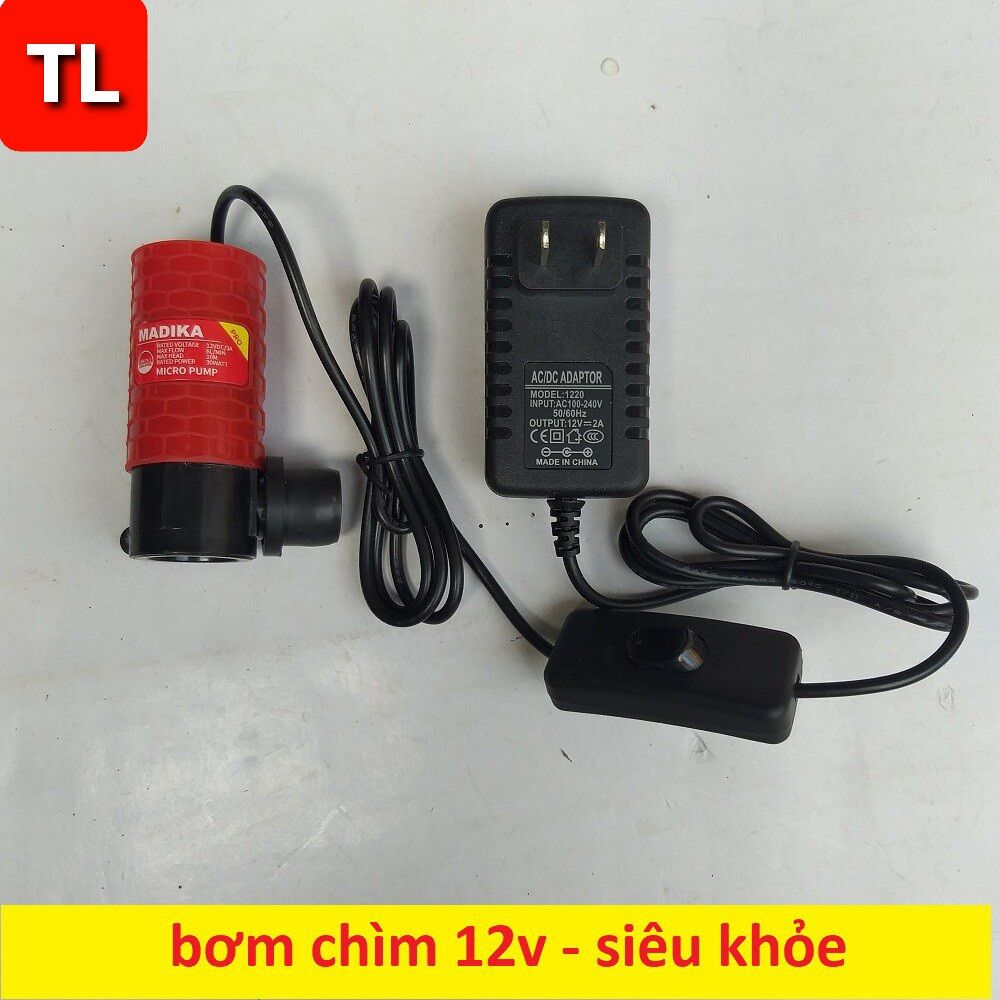 máy bơm nước chìm mini 12v - Dùng điện 22V (bơm nước cắt rãnh tường)