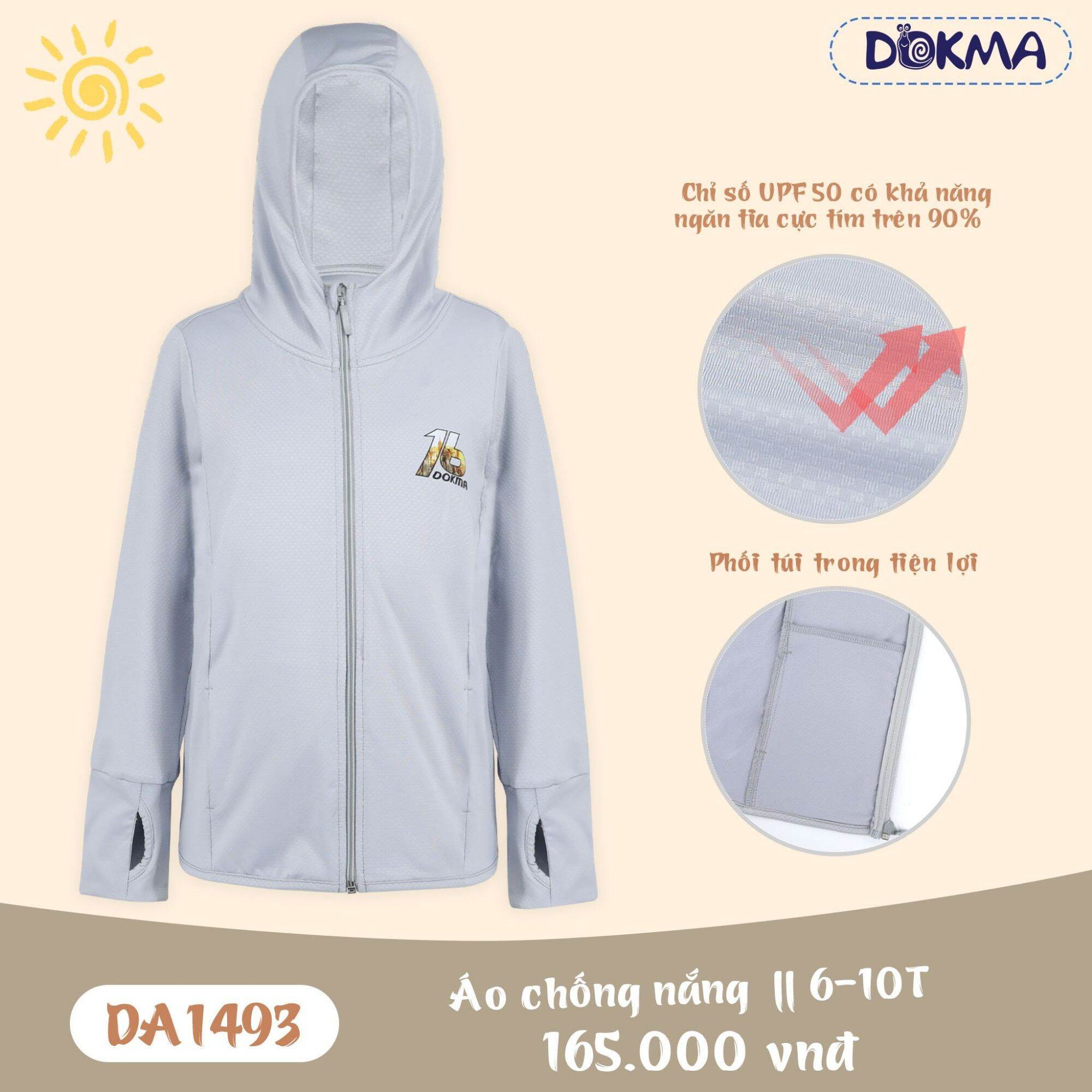 Áo chống nắng cho bé Dokma 6-10T