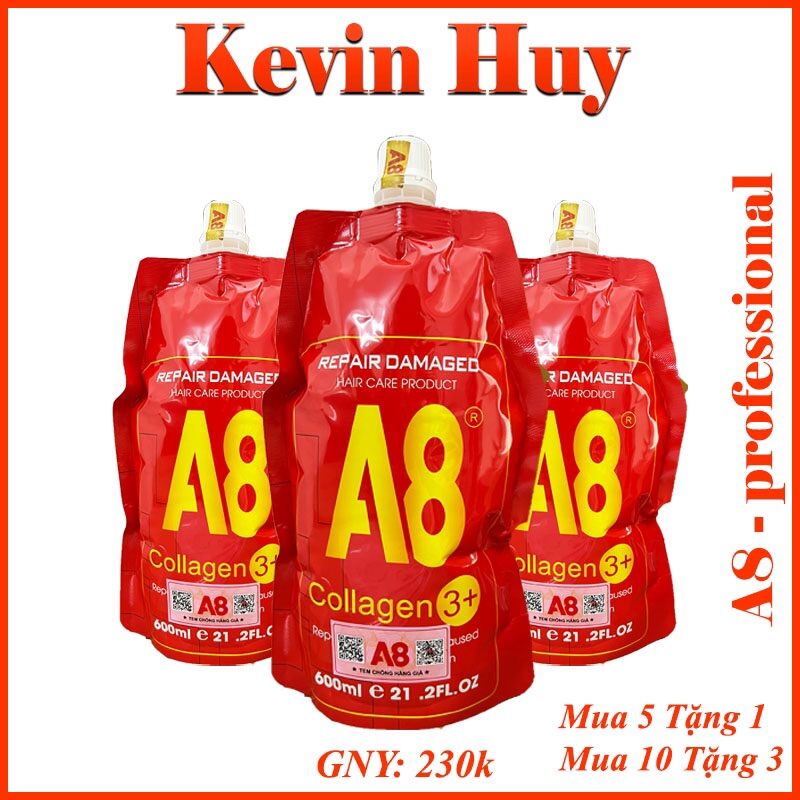 Hấp phục hồi tóc hư tổn collagen a8 - 600ml cao cấp