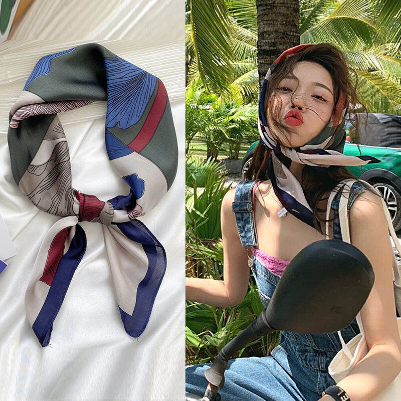 Khăn Trùm Đầu Chống Nắng Khăn 70 Vuông Khăn Quàng Cổ Mẫu Mỏng Buộc Tóc Khăn Lụa Thời Trang Nữ