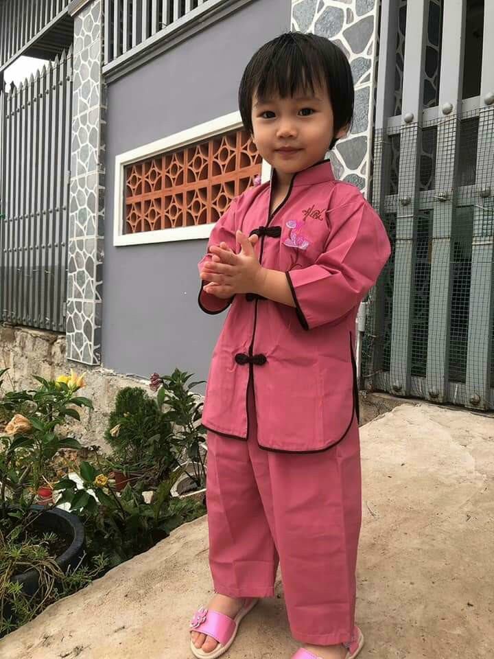 Bộ đi chùa bé gái size 4-40kg sẩm bé