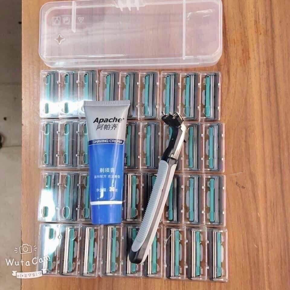 Set dao cạo gồm dao cạo + 36 lưỡi kèm dao lam + 1 tuýp kem