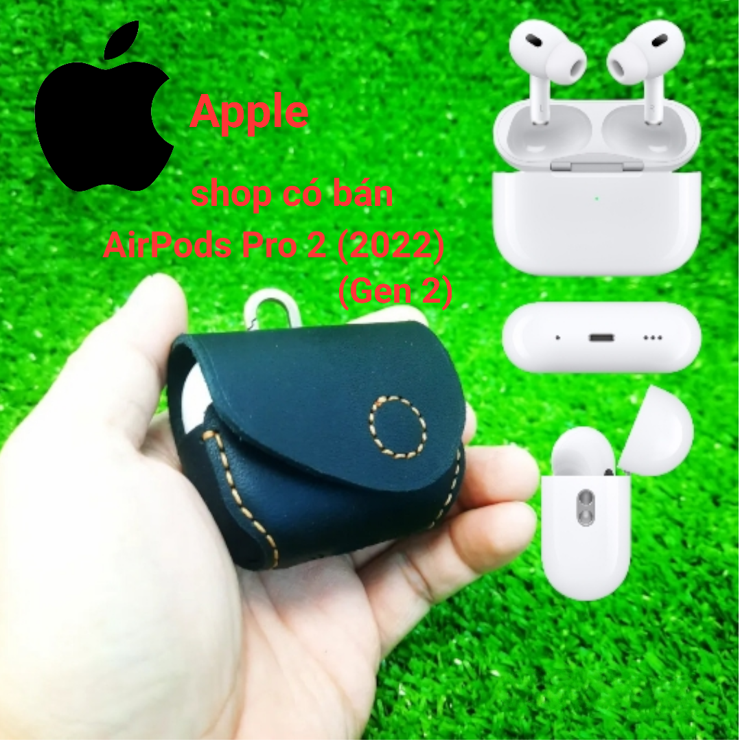 AirPods Pro Leather Case with Magnetic Buttons with Cord (Genuine Leather)