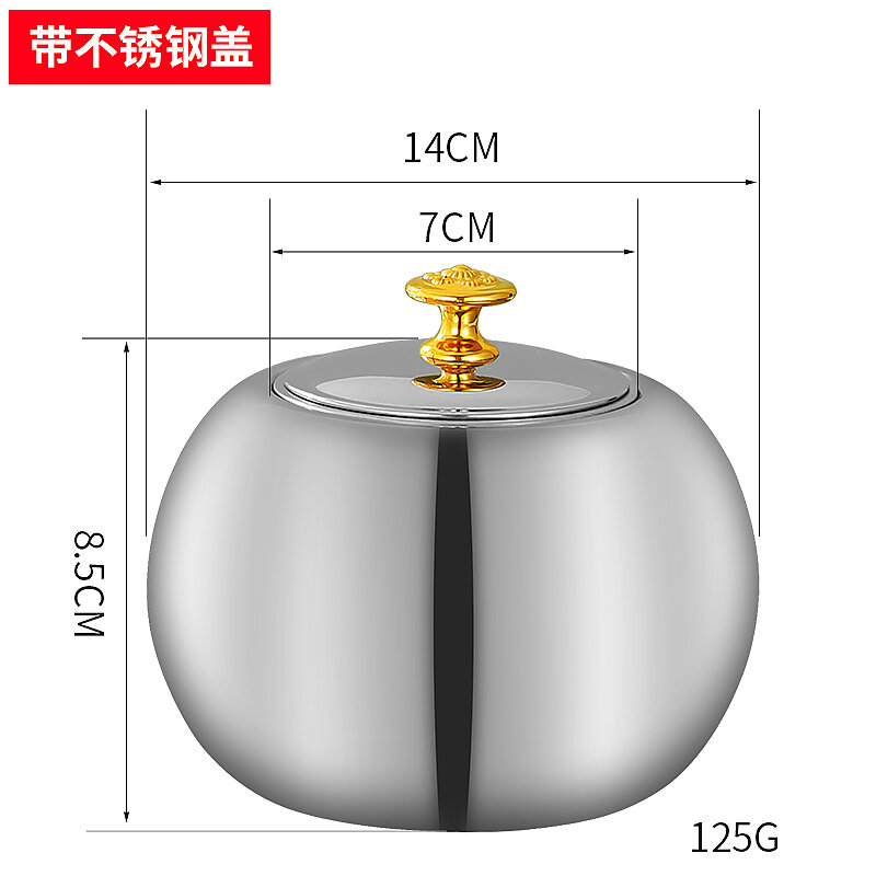 Gạt tàn thuốc lá 14cm sức chứa lớn, gạt tàn inox sáng tạo văn phòng chống bay, dùng trong gia đình phòng khách, gạt tàn thuốc có nắp