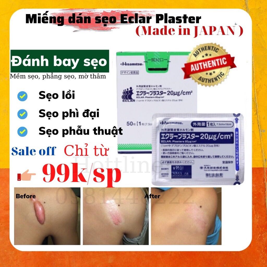 COMBO 3 miếng dán ép sẹo lồi ECLAR PLASTER( HISAMITSU) NHẬT BẢN