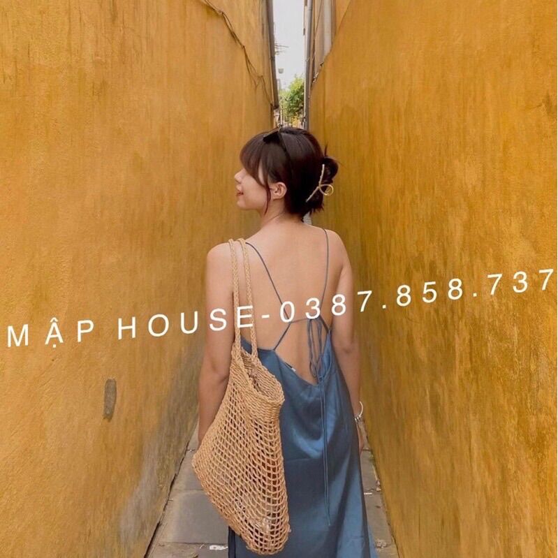 Túi cói đi biển đan thưa size lớn tha hồ đựng đồ