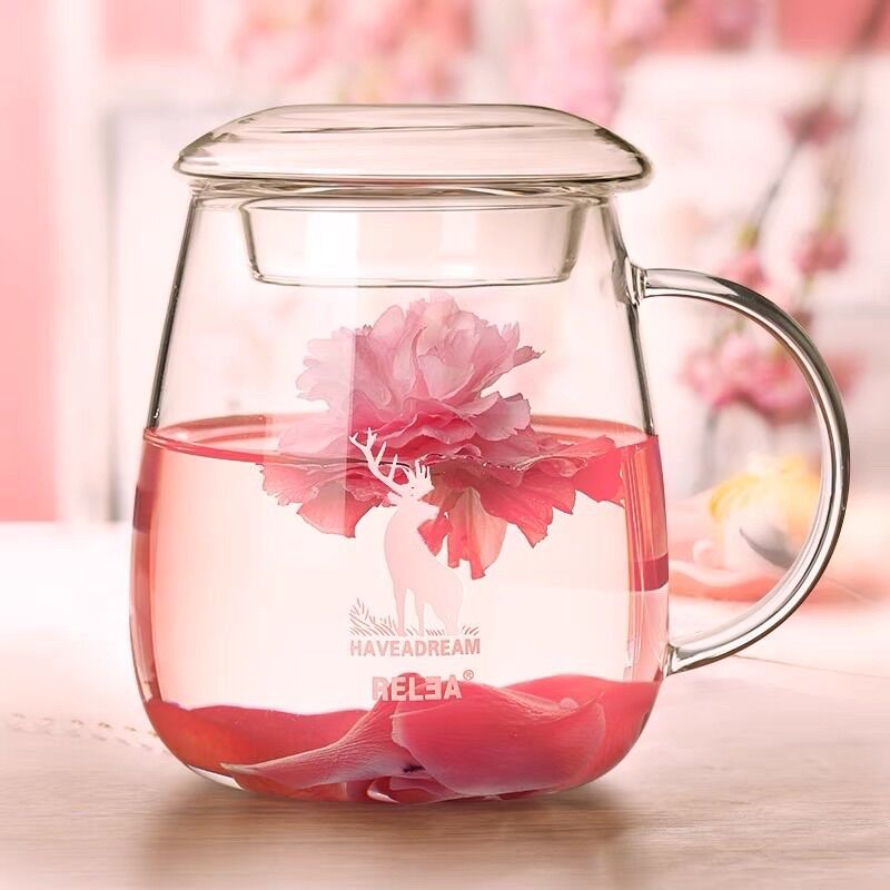 [Nhập RS0822 giảm 30k cho đơn 99k]Cốc nước thuỷ tinh có lõi lọc 350ml