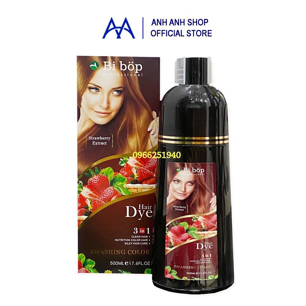 Dầu Gội Nâu Bibop thảo dược phủ bạc nâu đẹp 500ml