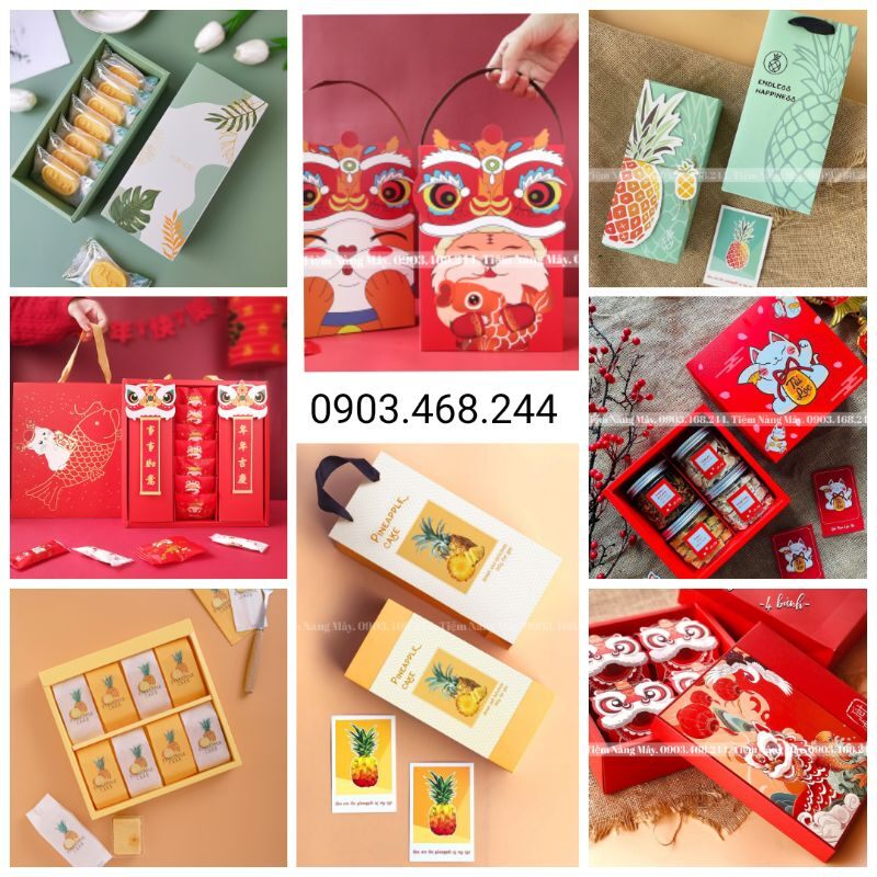 Hộp đựng bánh dứa, kẹo bánh quy các mẫu