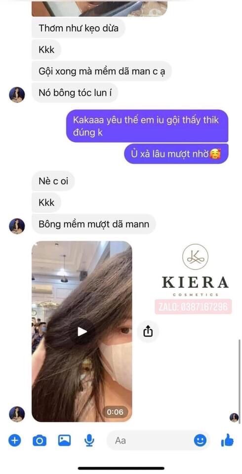 Dầu gội Bơ Dừa Kiera( Tinh chất dầu dừa, dầu quả bơ)