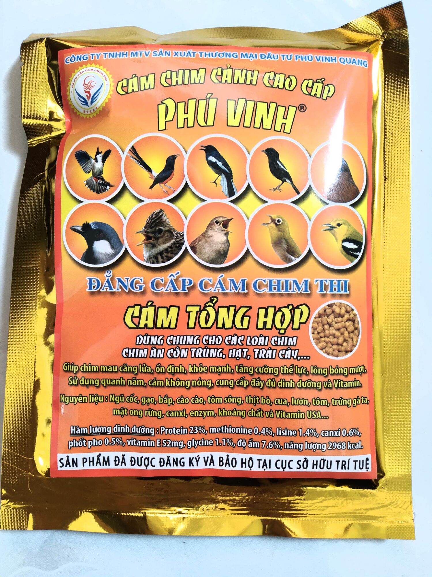 Cám tổng hợp Phú Vinh( dùng chung cho các loài chim ăn côn trùng, hạt ,trái cây...) 200g