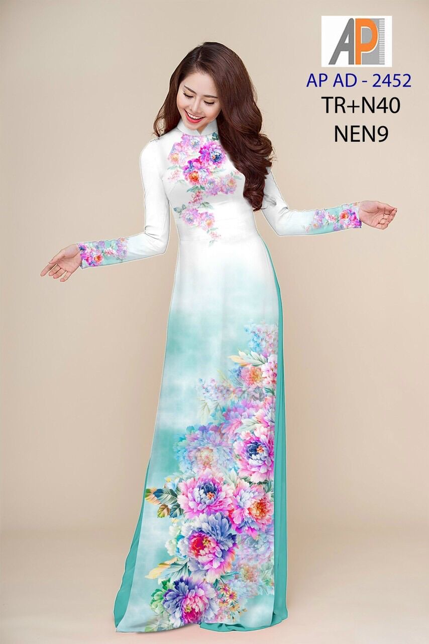 Vải áo dài hoa mẫu đơn
