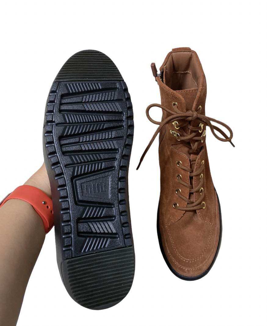 Boots cột dây hiệu Fitfit chuẩn xuất, da lộn
