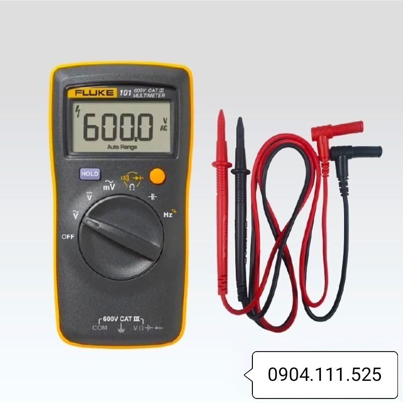 Fluke 101 Multimeter Measures Voltage, Resistance, Capacitors, Frequency, Genuine Product Without Packaging