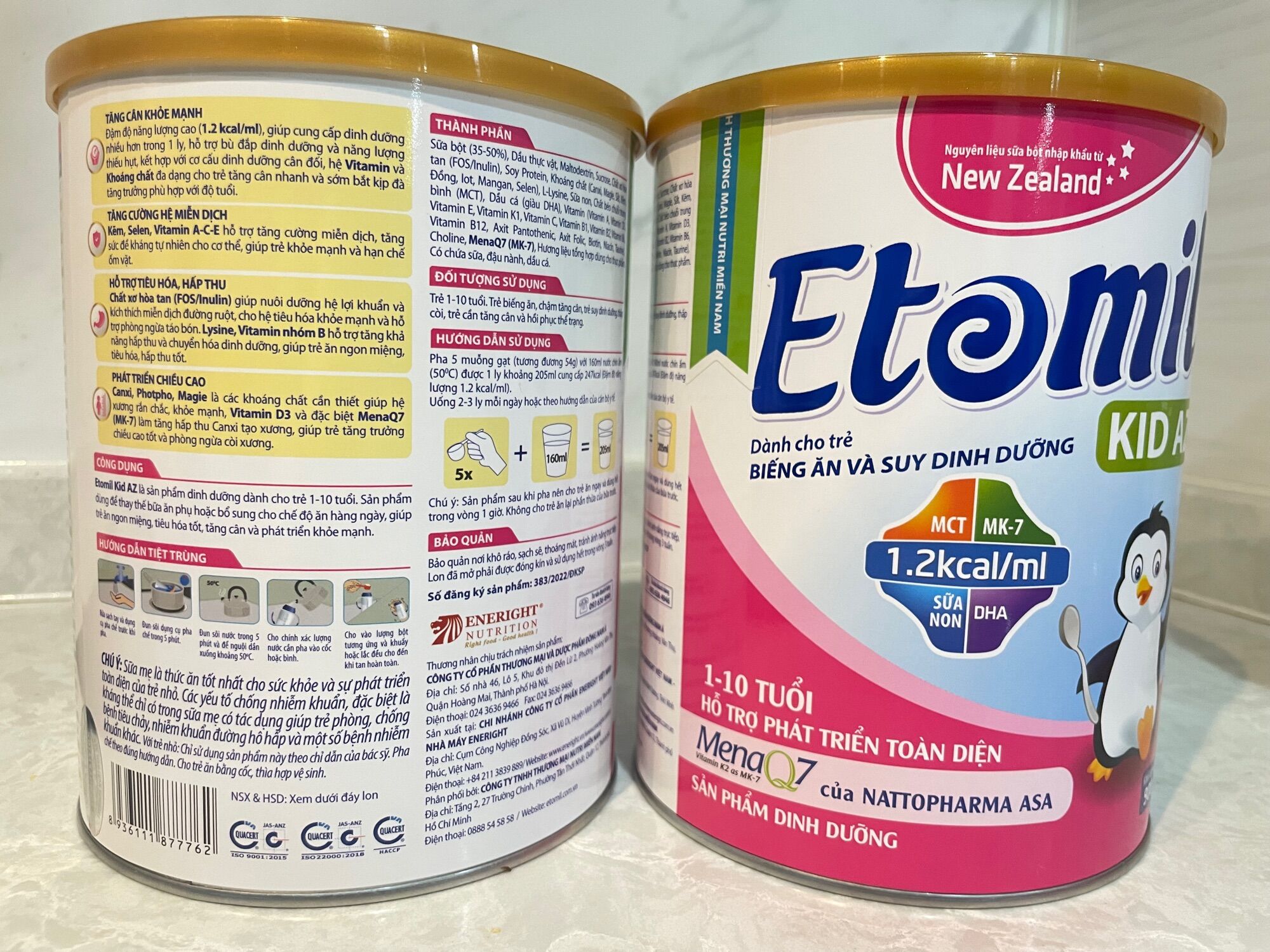 [QUÀ TẶNG KHI MUA 2 LON] SỮA BỘT ETOMIL KID AZ CHO BÉ 1-10 TUỔI LON 900G