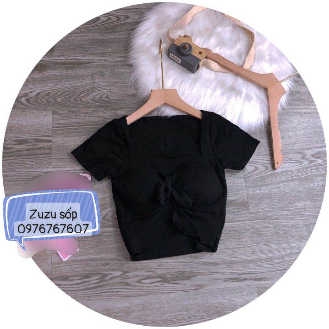 Áo Cột Nơ Ngực Croptop Có mút ngực