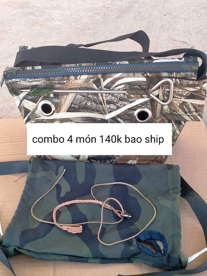 combo 4 món túi mồi ,túi bổi , xích , coc
