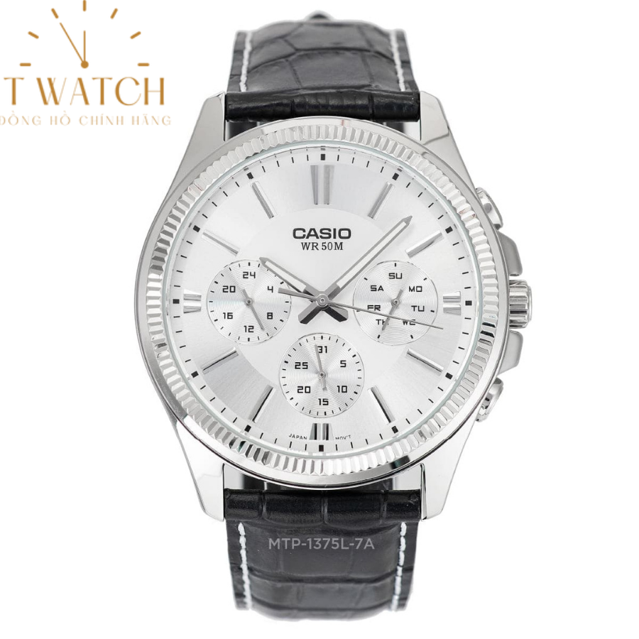 Montre Homme CASIO MTP-1375L-1A - Cuir, Étanche 50M (Neuf Avec Étiquettes)