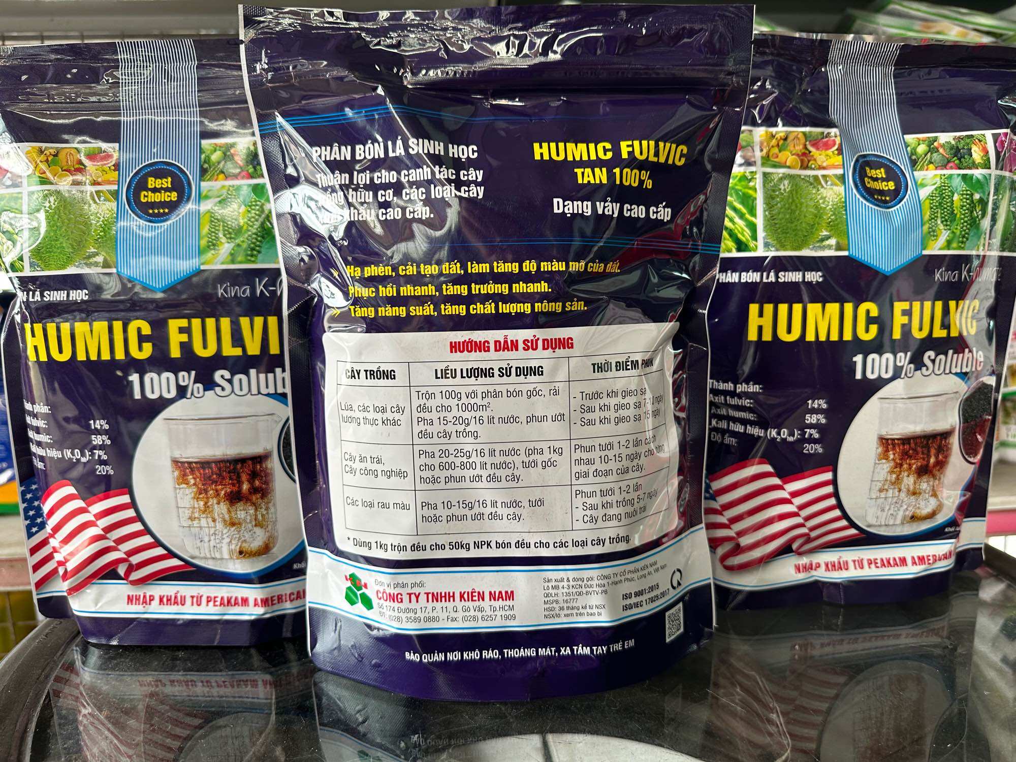 Humic Fulvic 1kg - Nhập mĩ Phân bón lá