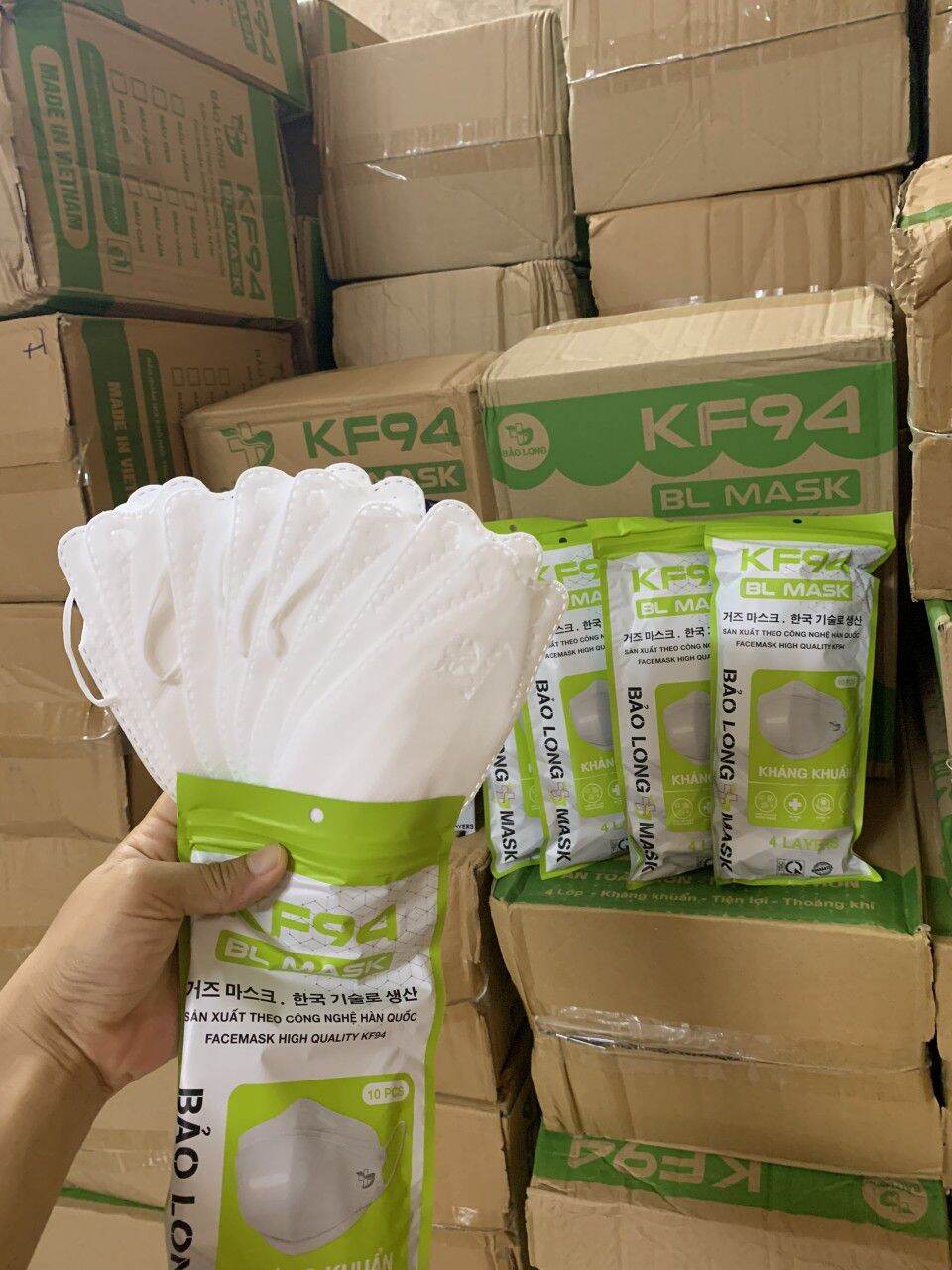 Khẩu trang 4D KF94 Bảo Long (thùng 300 cái)