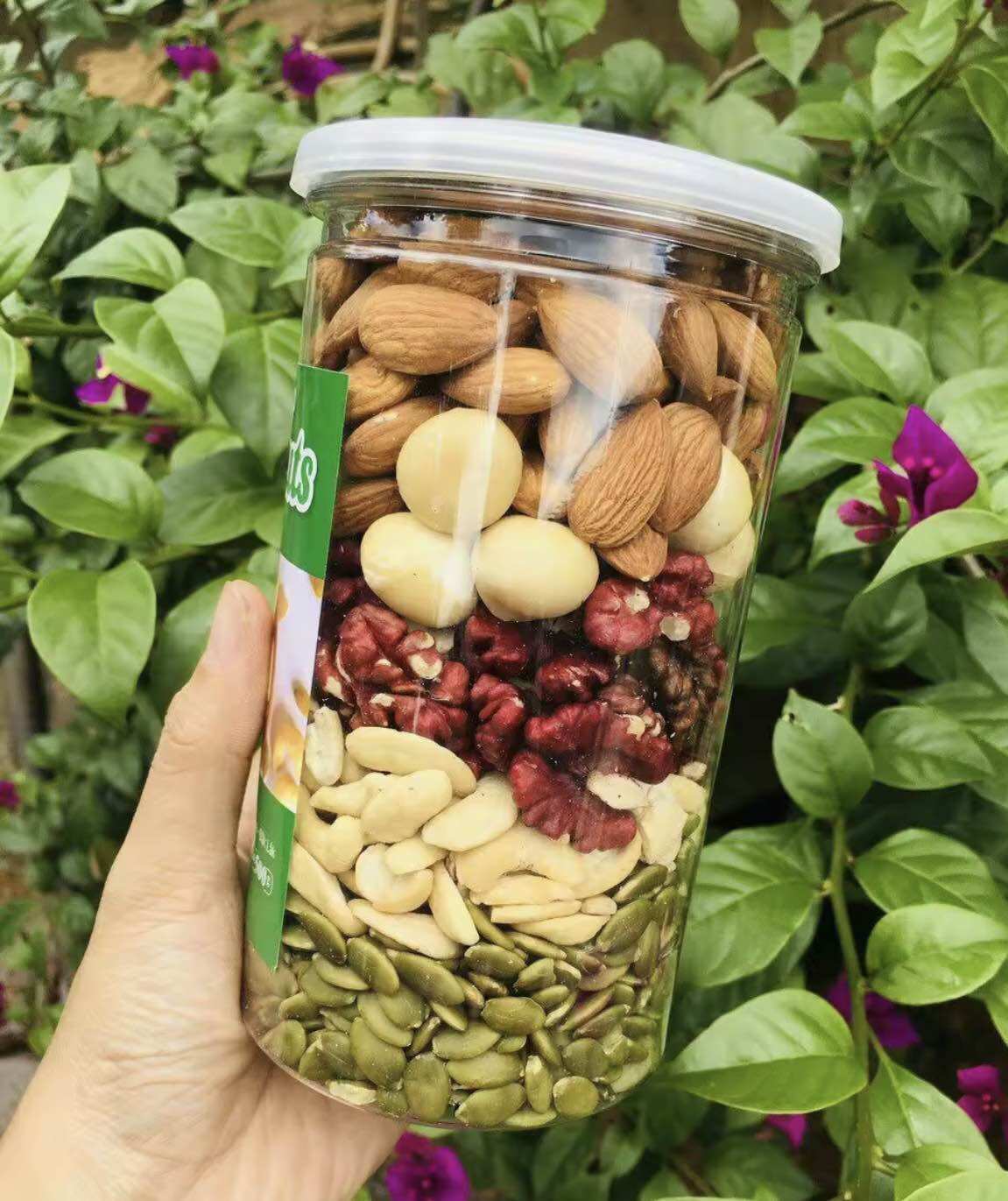 Hạt Dinh Dưỡng 500g- Mix 5 Loại Hạt (macca, óc chó đỏ, hạt điều, hạt bí, hạnh nhân)