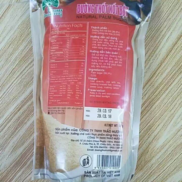 02 GÓI ĐƯỜNG THỐT NỐT BỘT - 500gram/gói CHÂU ĐỐC, AN GIANG