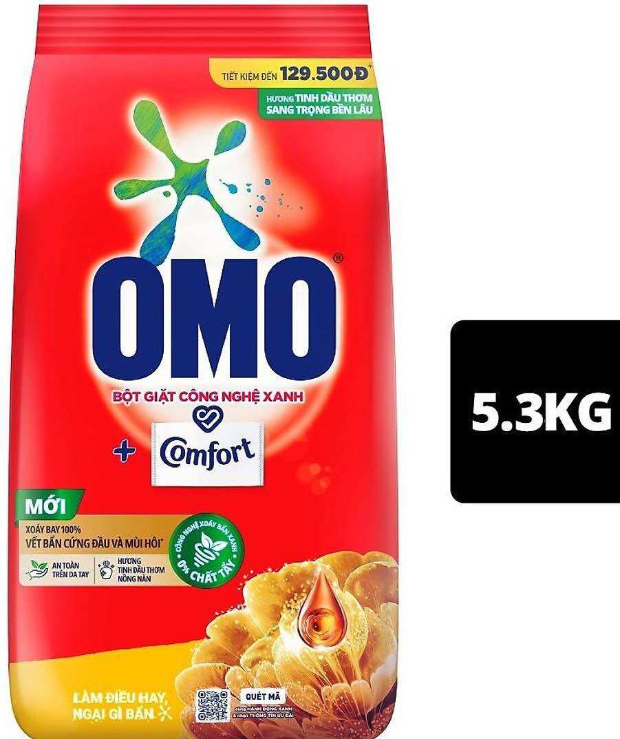 Bột giặt OMO Comfort bịch 5,1kg Unilever