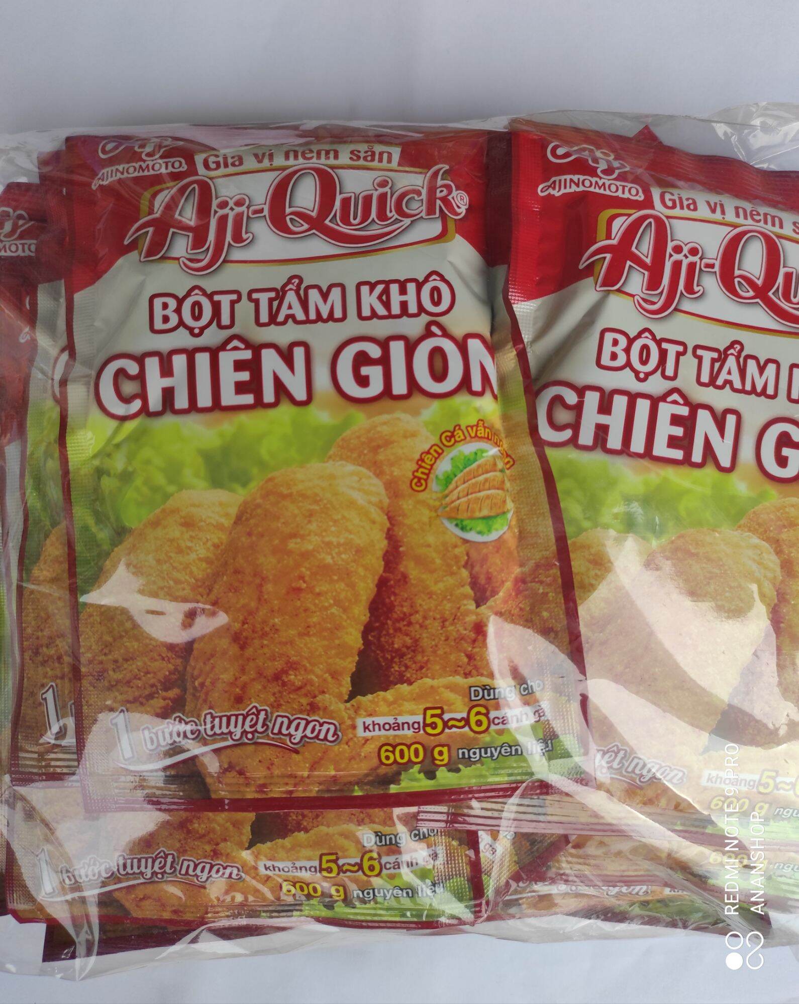 Bịch 12 gói bột tẩm khô chiên giòn Aji Quick 42g
