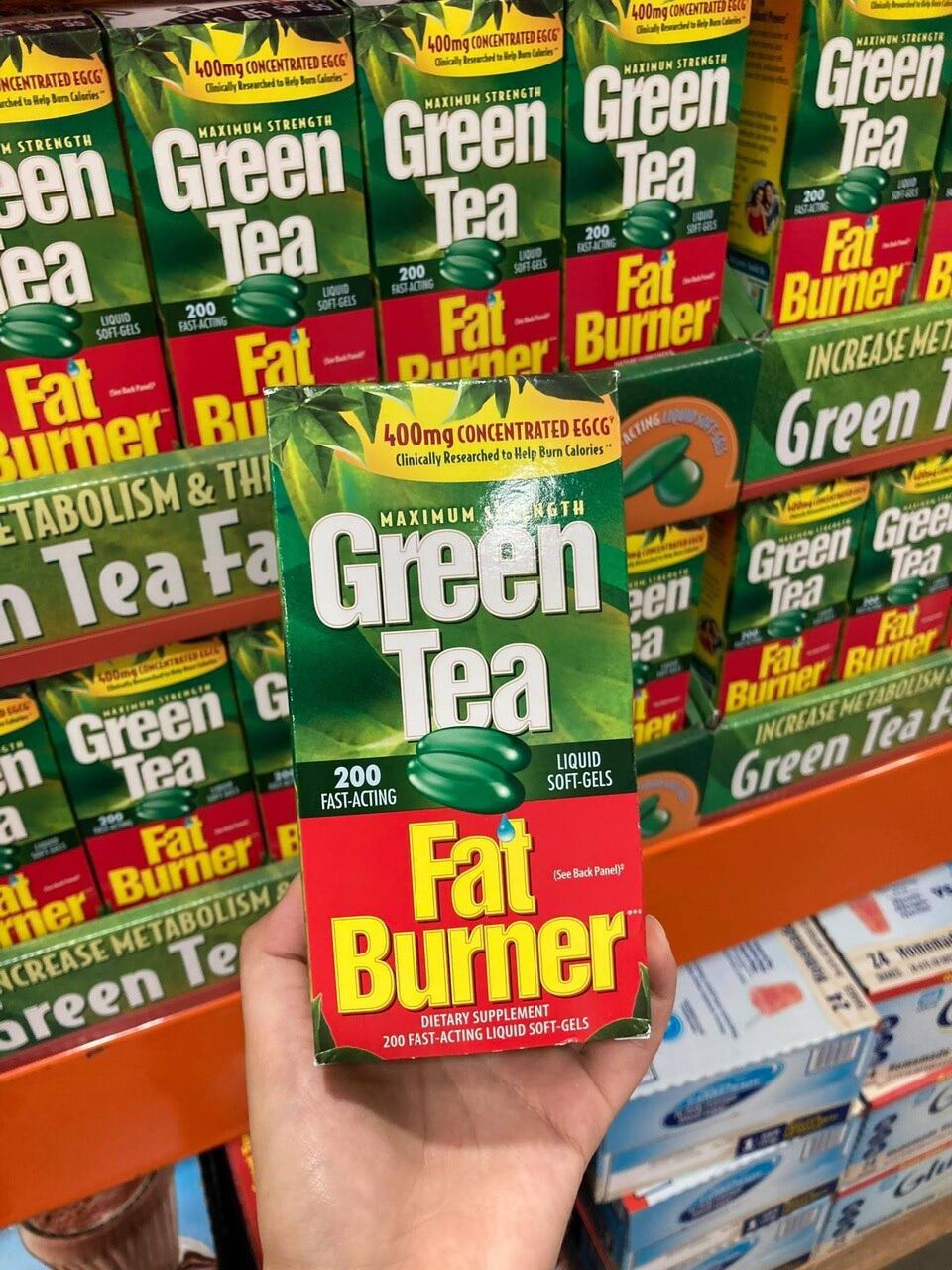 VIÊN UỐNG GIẢM CÂN CHIẾT XUẤT 100% TRÀ XANH GREEN TEA FAT BURNER