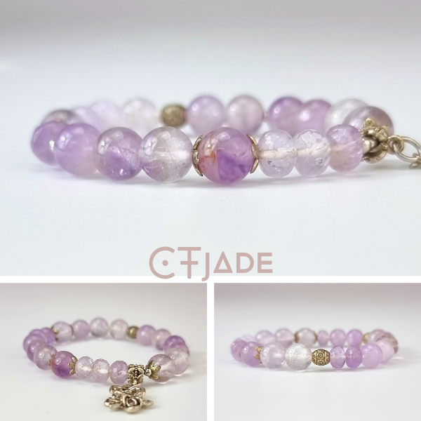 2103021 Trang sức đá năng lượng vòng tay đá Thạch Anh Tím Amethyst Thiên Nhiên CTjade