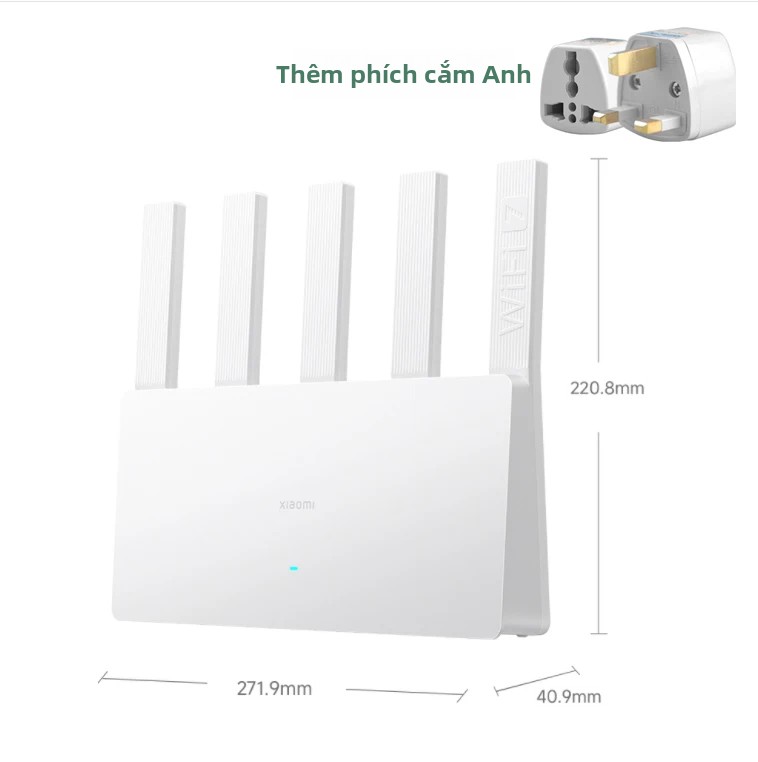 Bộ Định Tuyến WiFi 7 XIAOMI BE5000 5011Mbps Băng Tần Kép 2.4G/2.5GHz Với Cổng Mạng Bộ Nhớ 512MB Bảo