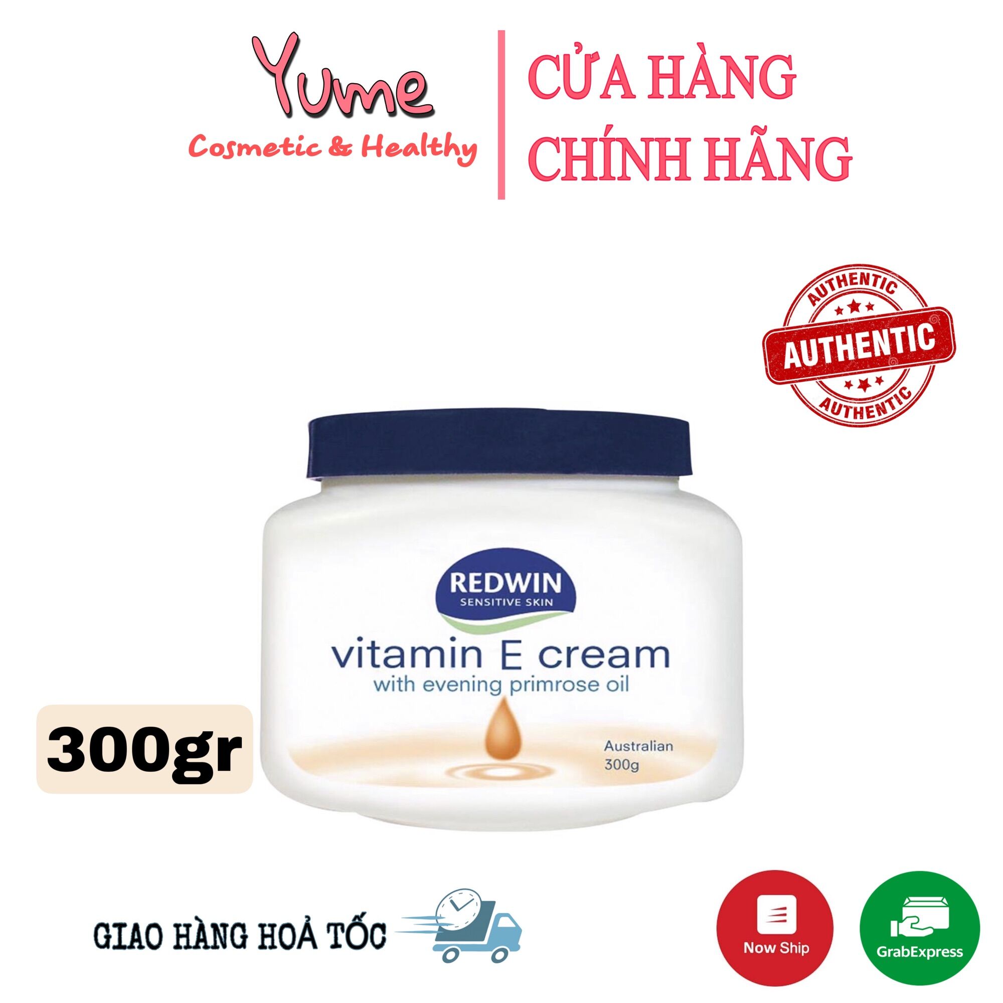 Kem dưỡng da body Vitamin E cream Redwin 300gr