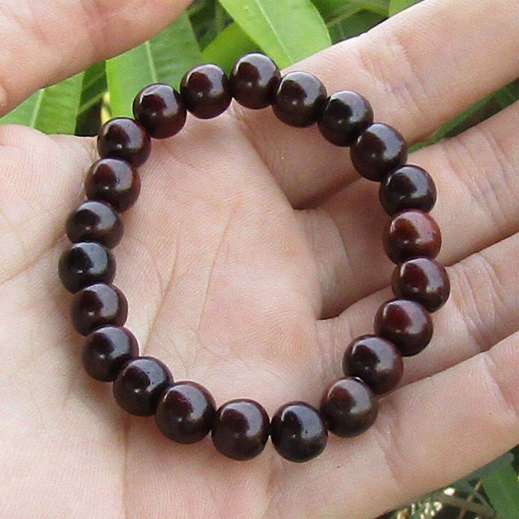 Vòng tay hạt nhỏ xíu tròn 8 ly gỗ trắc màu đen nhiều
