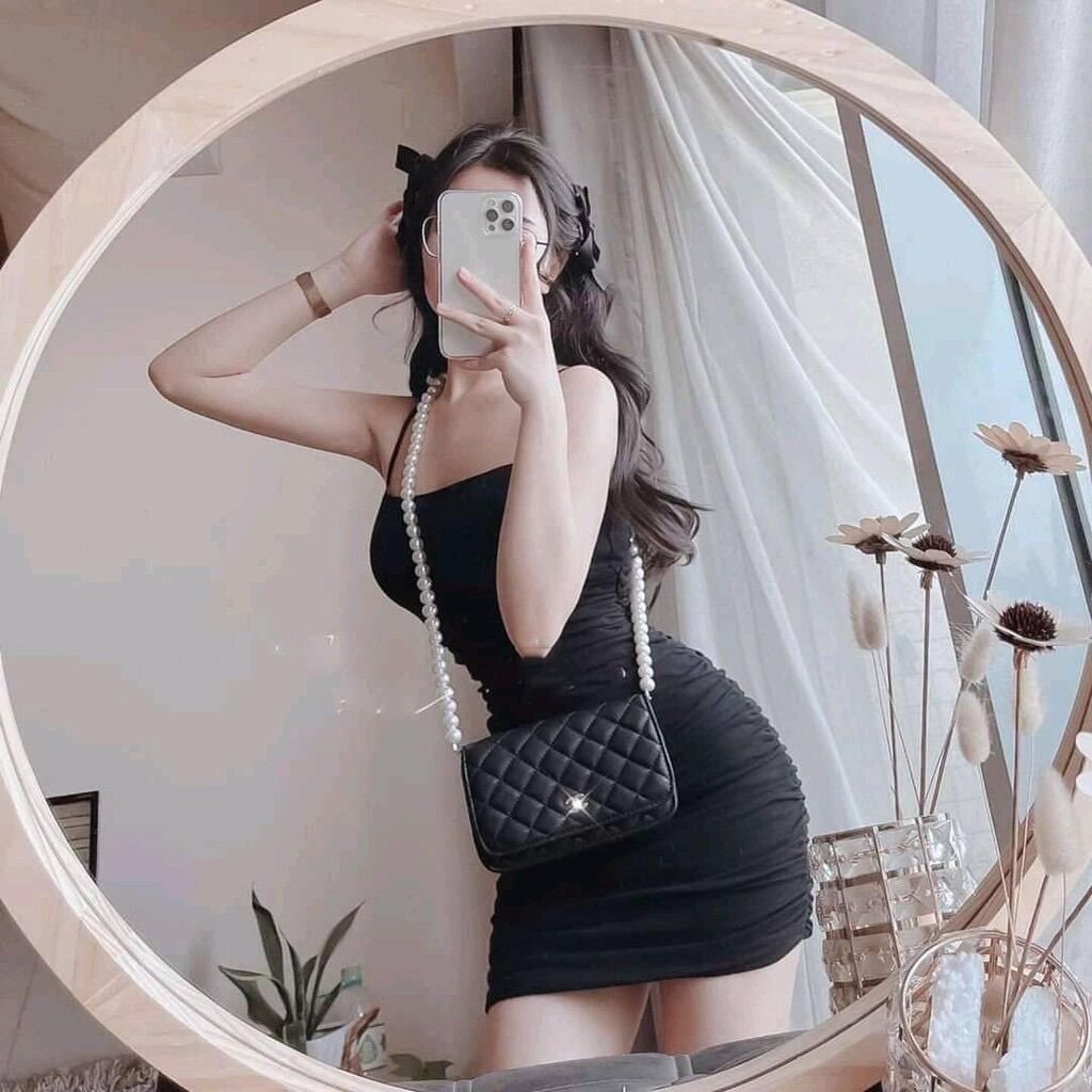 Đầm dây bún mảnh nhún body pc