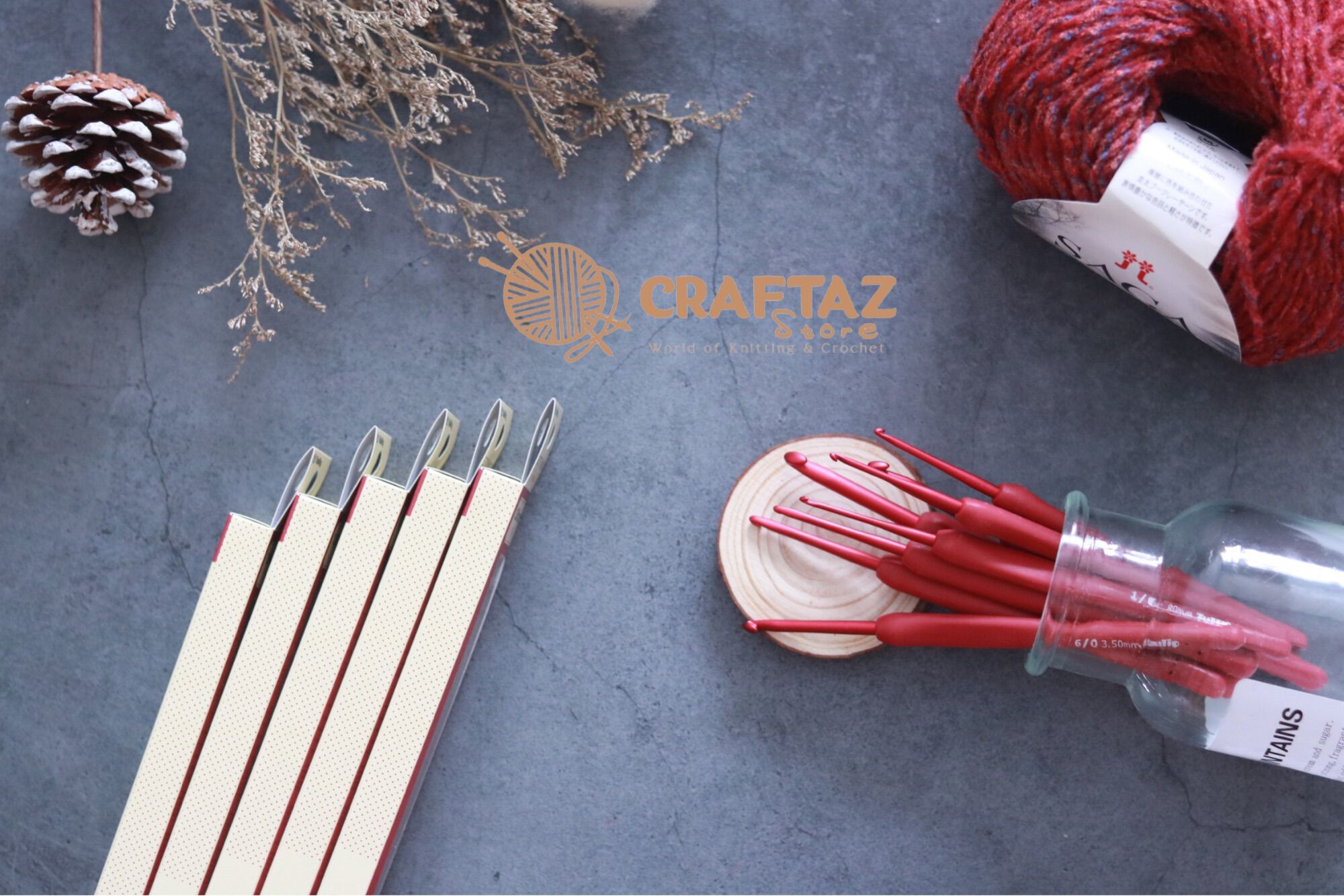 Etimo red crochet hook (kim móc lẻ Tulip đỏ)