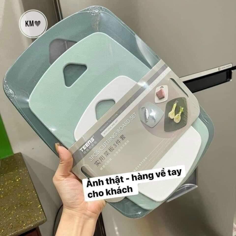 Bộ 3 thớt kháng khuẩn nhà bếp hàng loại 1