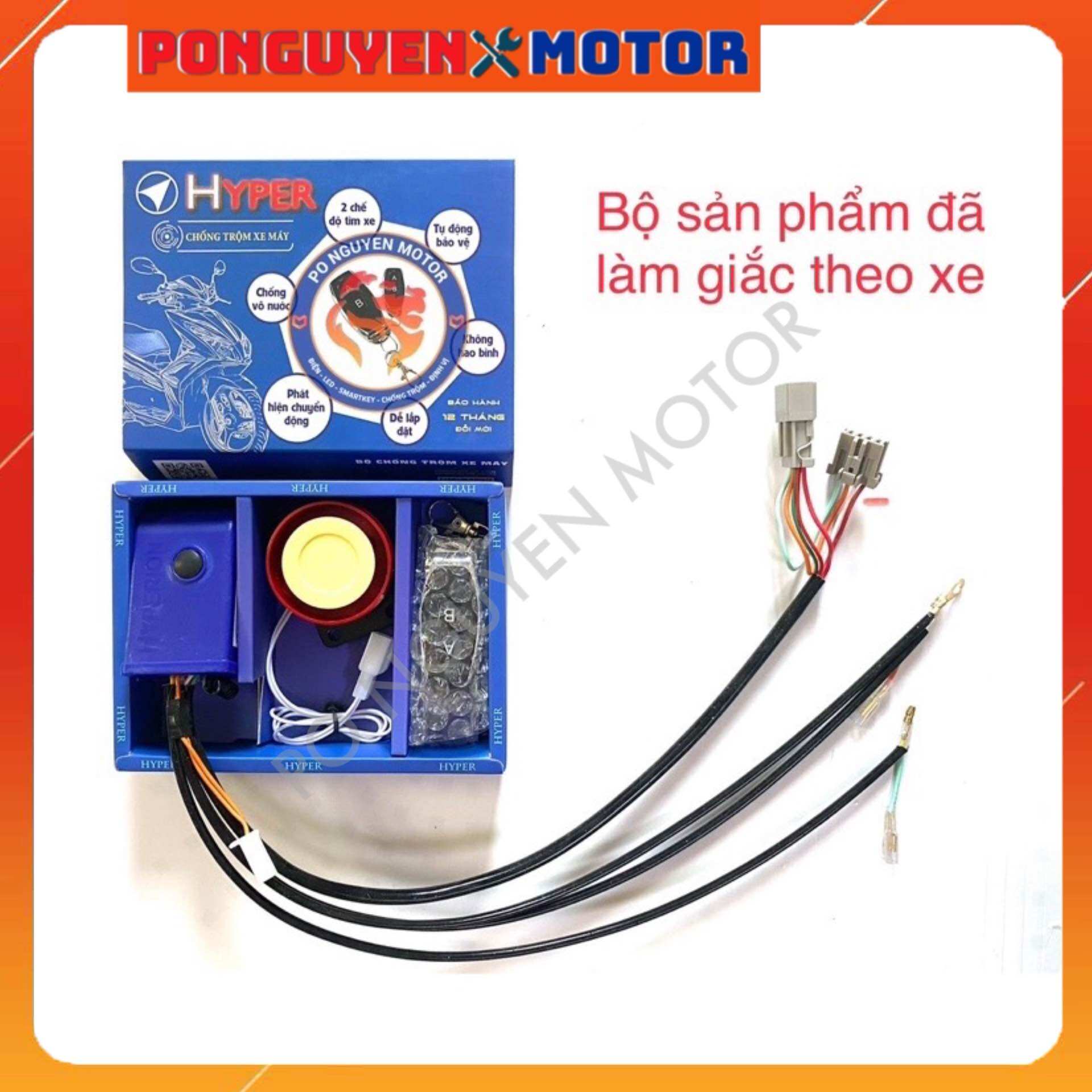 BỘ KHÓA CHỐNG TRỘM XE MÁY HYPER MVS LẮP ĐẶT FULL GIẮC CẮM CHO TỪNG DÒNG XE