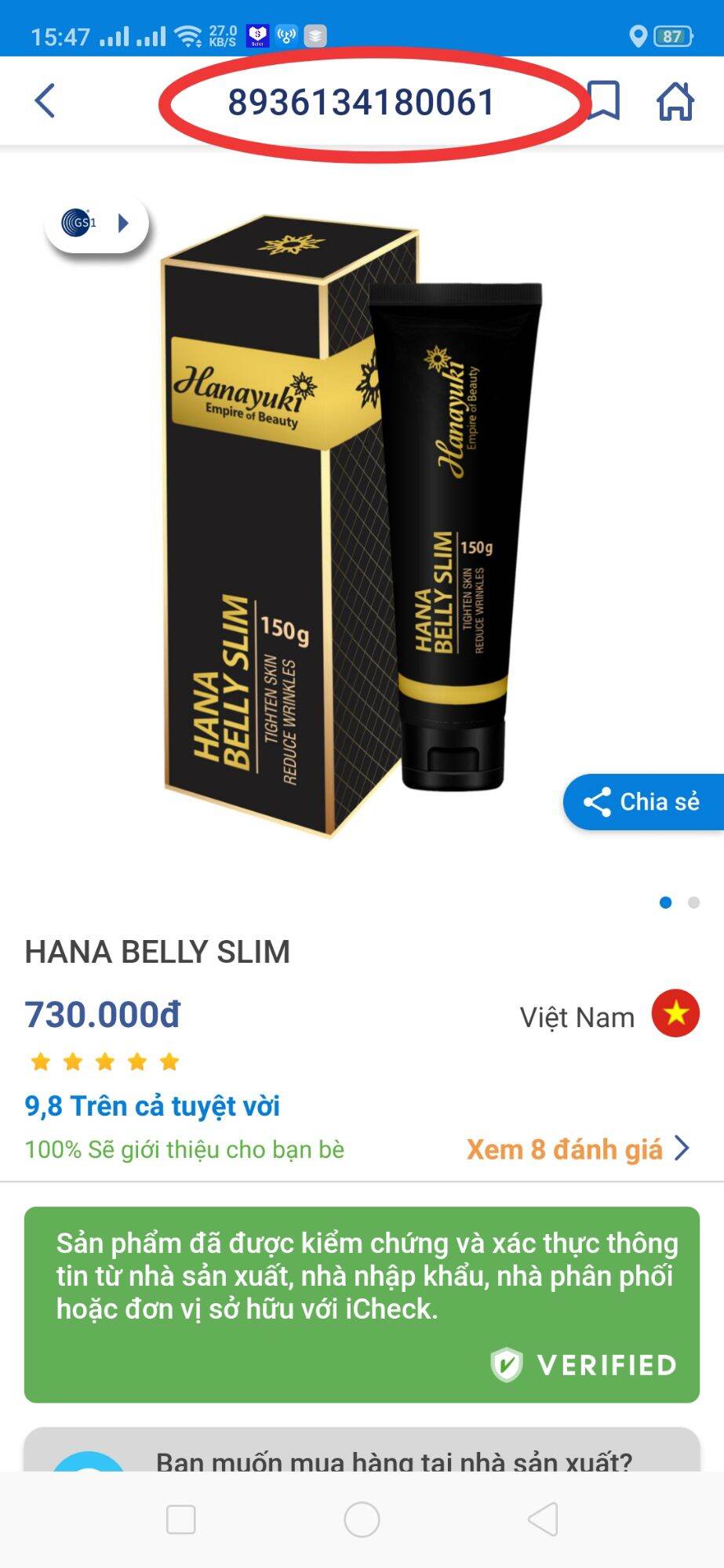 [HCM][Chính hãng-Date 2025] Kem Tan Mỡ Hanayuki Hana Belly Slim