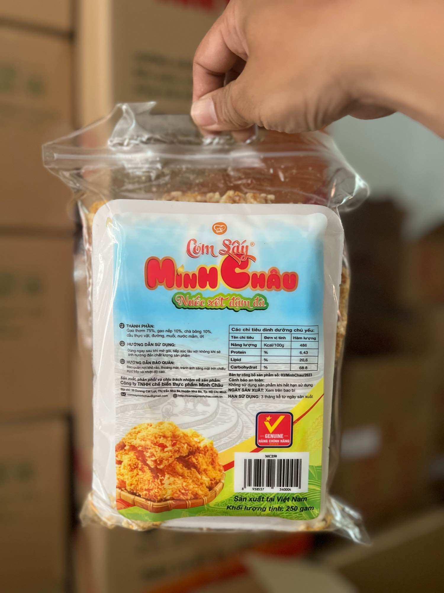 Cơm cháy (Cơm sấy) Minh Châu 250g siêu ngon date mới