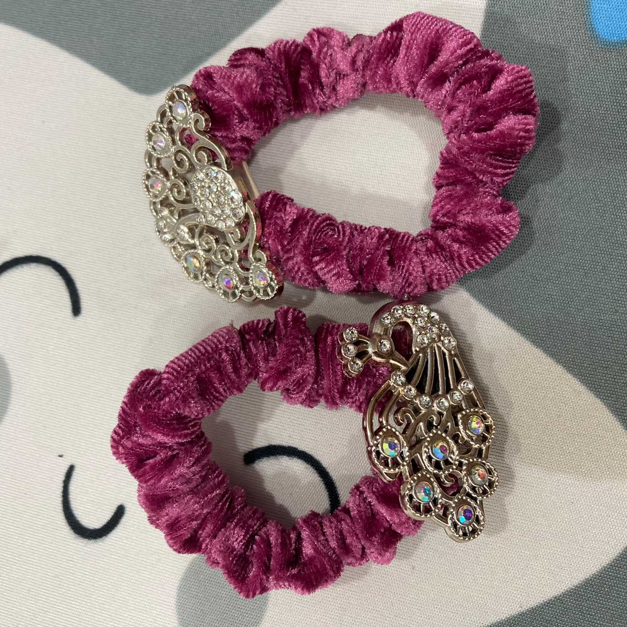 Cột tóc nhung kết cườm dây cột tóc nhung TN2