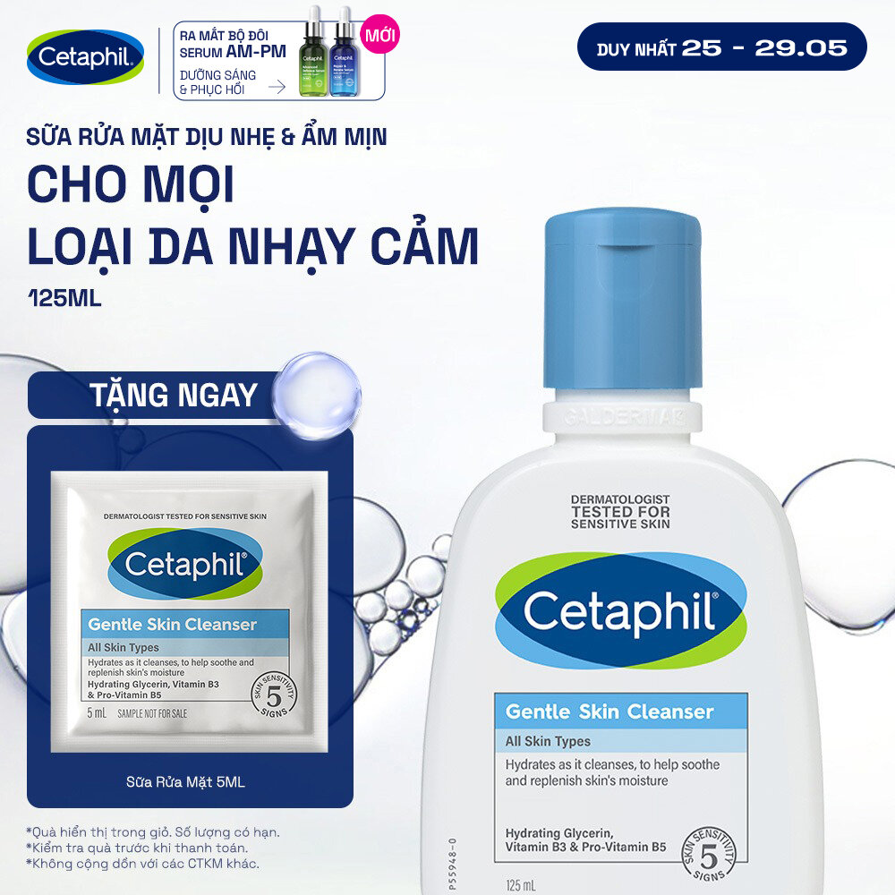 Sữa rửa mặt dịu lành cho da nhạy cảm Cetaphil Gentle Skin Cleanser 125ml