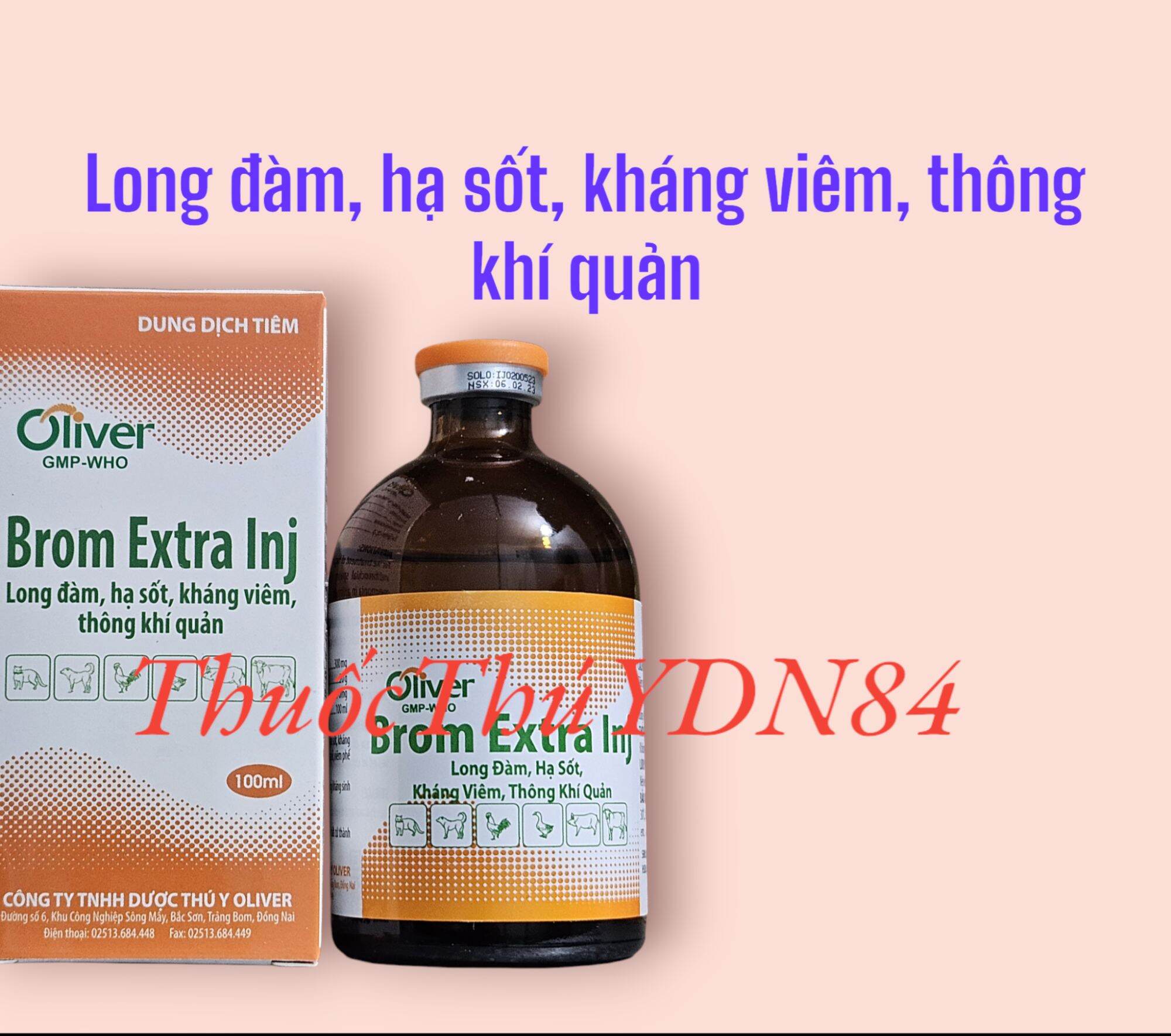 OLIVER BROM EXTRA 20ML LONG ĐỜM, GIẢM HO, KHÁNG VIÊM, THÔNG KHÍ QUẢN CHO CHÓ , MÈO, GÀ ĐÁ