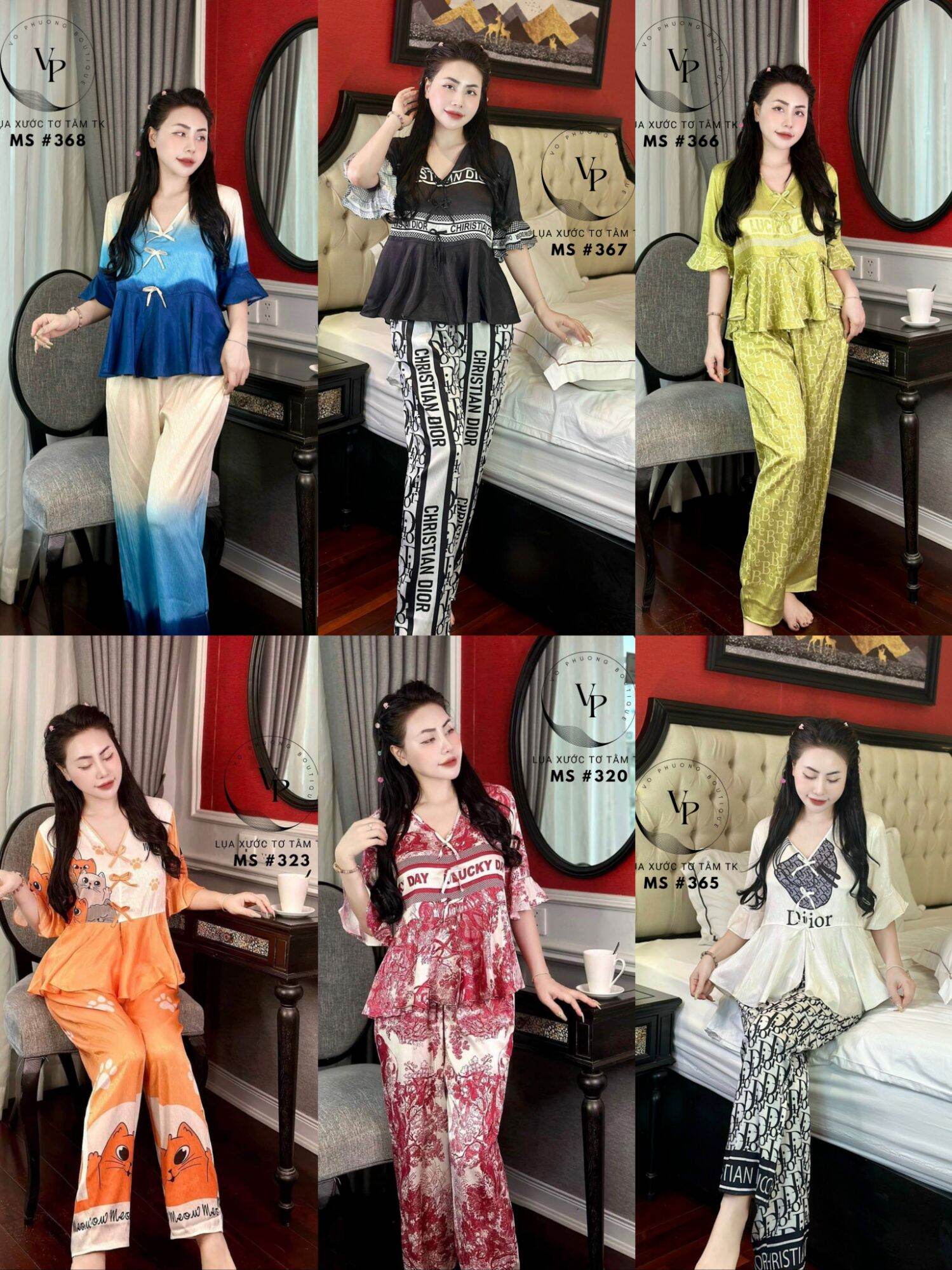 Bộ lụa xước tơ tằm tiểu thư tay loe cực sang freesize 40-60kg
