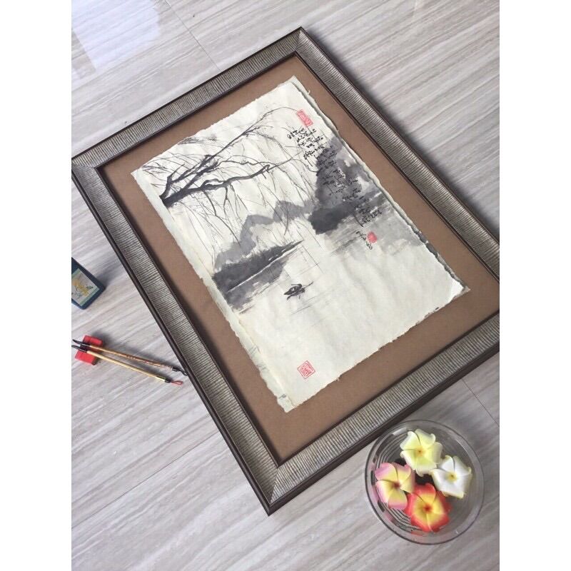 Tranh- Tranh thư pháp thuỷ mặc ( kt 40x60cm)